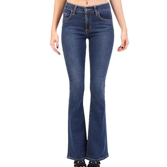 CARMAR Blue Bell Bottom Denim Jeans New Size 24 - Picture 1 of 11